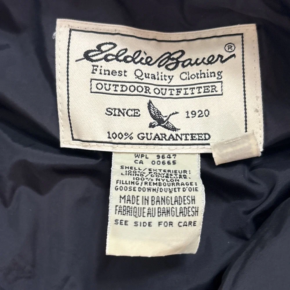 Vintage Eddie Bauer Vest‎ Women's Size S/P Red Puffer Goose Down Full Zip